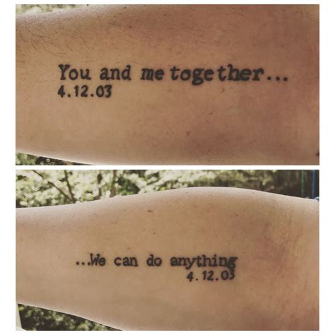 Couples anniversary tattoos - inspired by Dave Matthews Band - You and ...