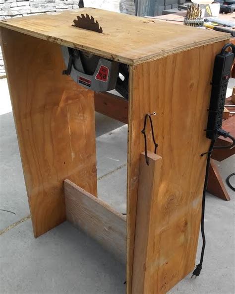 Circular saw turned into a table saw with shut off switch. | Diy table ...