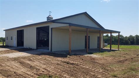 40' x 60' x 12' Metal Bldg with Front Porch & Lean-to - Oldham Buildings