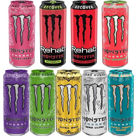 Monster Energy Sampler Pack, Super Energy Drink, 9 Flavor Variety Pack, 16 Ounce (9 Pack ...