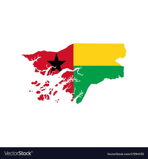 Guinea-bissau map and flag Royalty Free Vector Image