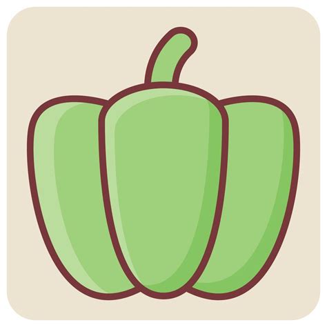 Filled color outline icon for green capsicum. 20538919 Vector Art at Vecteezy