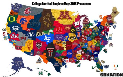 College Football Teams Map - Map Of Farmland Cave