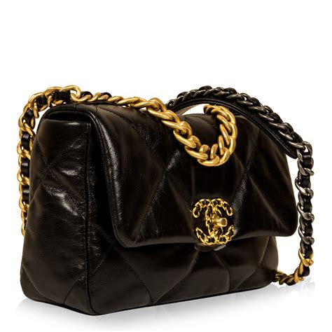 Chanel 19 Flap Bag Small Black - Draggolia