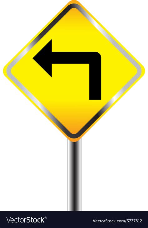 Turn left traffic sign Royalty Free Vector Image