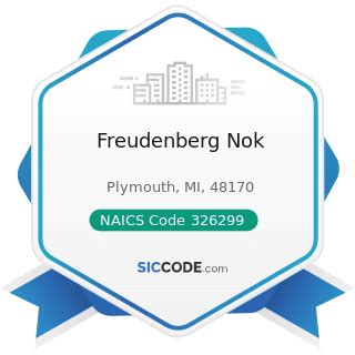 Freudenberg Nok - ZIP 48170, NAICS 326299, SIC 3069