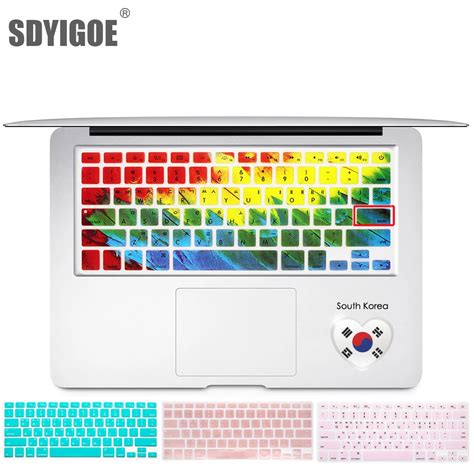 Korean keyboard cover For Mac Book Air pro13 15 inch A1466 A1278 A1502 Retina Laptop Keyboard ...