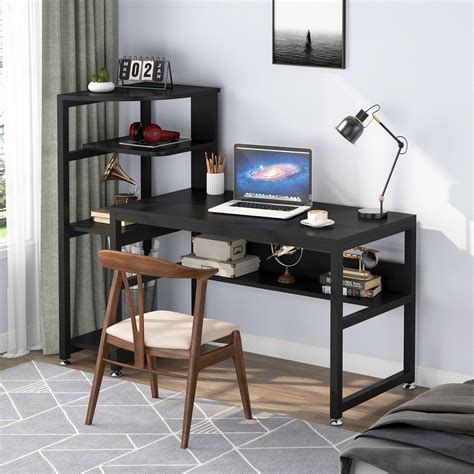 Tribesigns Computer Desk with 4 Tiers Shelves and Hutch, Modern 58 Inch Home Office Desks ...