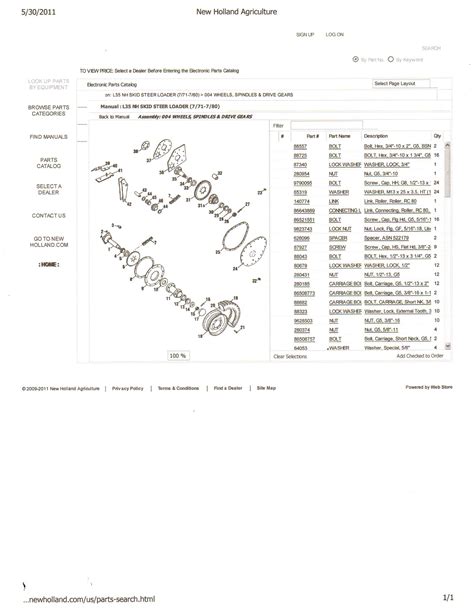 New Holland Skid Steer Parts Diagram