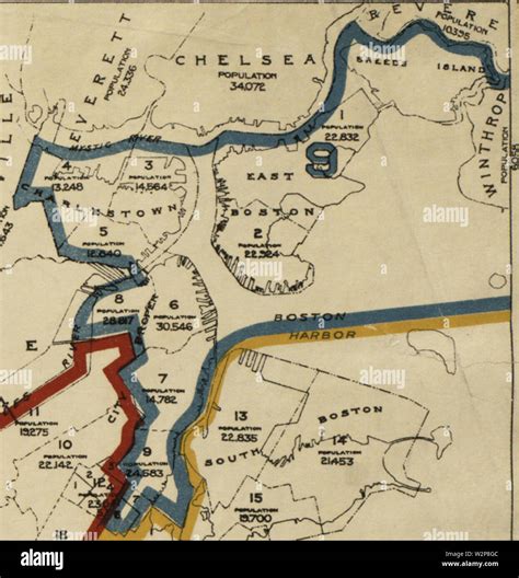 1901 District 9 detail of Massachusetts Congressional Districts map BPL ...