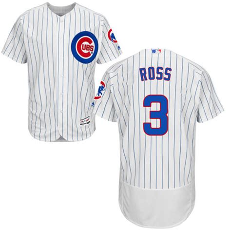 Men's Majestic Chicago Cubs #3 David Ross White Home Flexbase Authentic ...