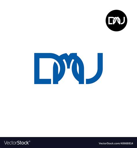 Letter dmu monogram logo design Royalty Free Vector Image