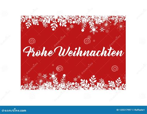 Red Merry Christmas in German Greeting Card for Web and Print Stock Vector - Illustration of ...