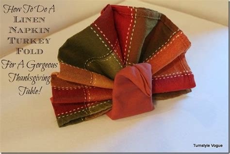 How To Do A Linen Napkin Turkey Fold - turnstylevogue.com | Napkin folding, Turkey napkin fold ...