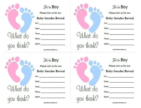 Baby Gender Reveal Invitations – Free Printable