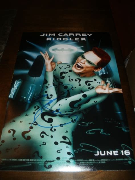 Jim Carrey Signed Riddler Poster., in Michael Hosey's Signed Movie Posters Comic Art Gallery Room