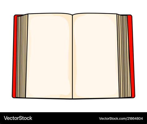 Red cartoon open book isolated on white Royalty Free Vector