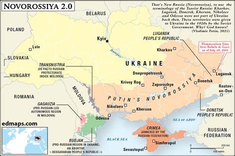 Map of Novorossiya in 2021