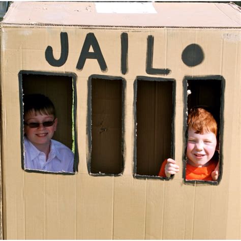 Cardboard jail - we painted ours and used it for a carnival - very fun to use a ticket and put ...