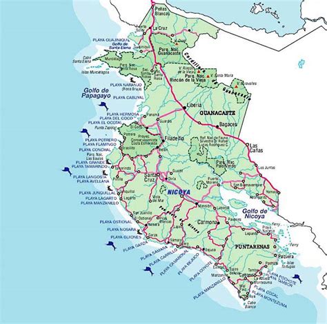 Map of Guanacaste, Costa Rica