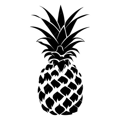 Premium Vector | Pineapple silhouette icon isolated Vector illustration