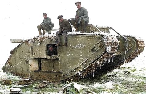 Colourised photos reveal early WWI tanks that changed history | Daily Mail Online