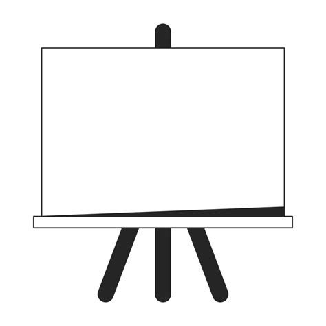 Artist easel for painting flat monochrome isolated vector object. Equipment. Editable black and ...