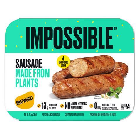 Save on Impossible Bratwurst Sausage Links Made from Plants - 4 ct Order Online Delivery | Giant