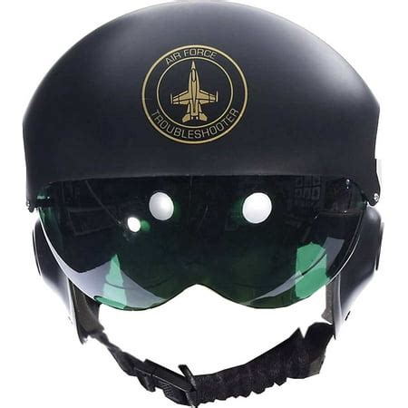 Deluxe Adult Black Jet Fighter Air Force Pilot Helmet - Walmart.com