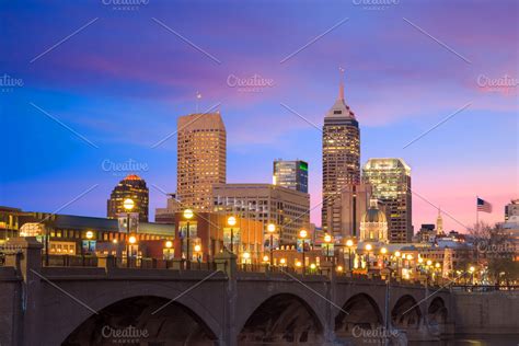 Indianapolis skyline ~ Architecture Photos ~ Creative Market