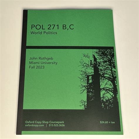 POL 271 B,C: World Politics | The Oxford Copy Shop