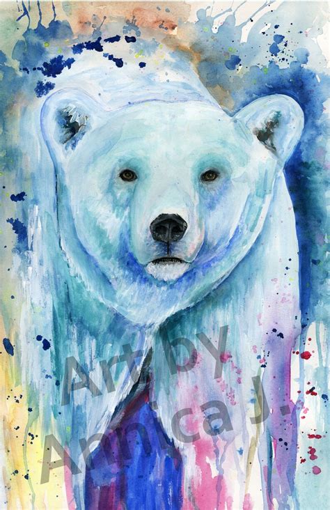 Polar Bear Watercolor Art Print Polar Bear Painting Polar | Etsy