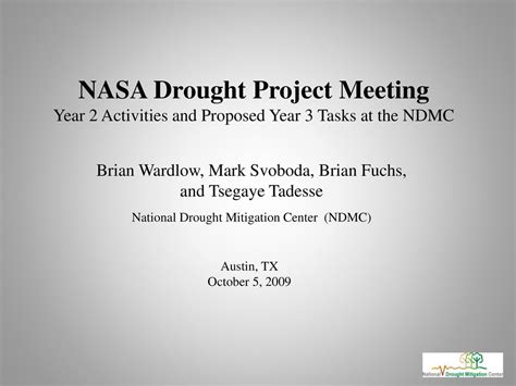 NASA Drought Project Meeting - ppt download