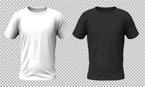 Free PSD | Isolated white and black tshirt front view