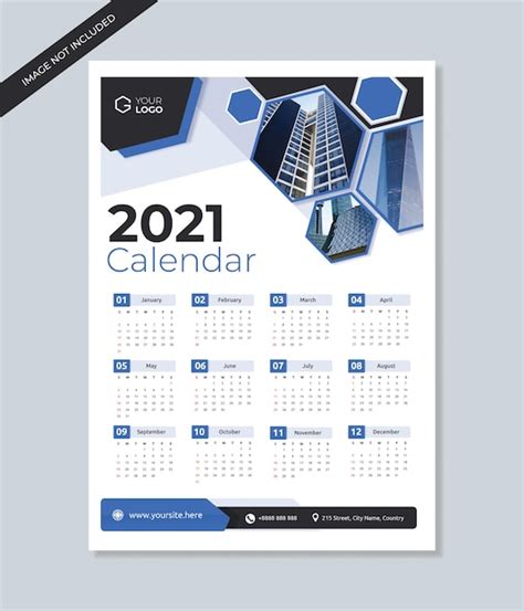 Premium Vector | Professional business calendar template in geometric style