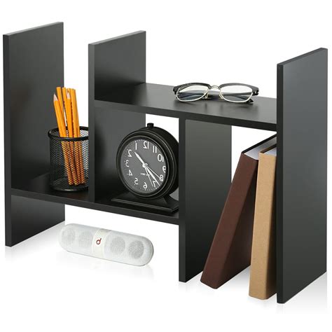 FITUEYES Desktop Organizer Office Storage Rack Adjustable Wood Display ...