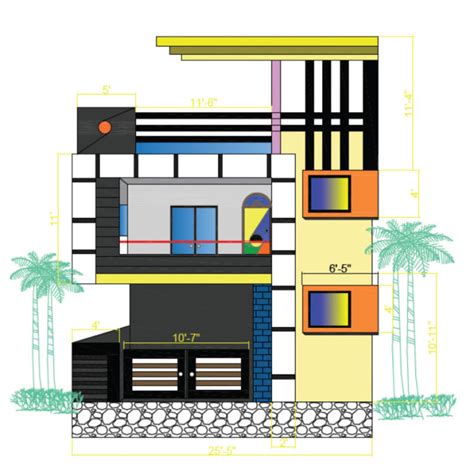 2d Front Elevation Drawings