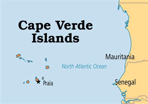 Cabo Verde islands map - Map of Cape Verde islands africa (Western ...