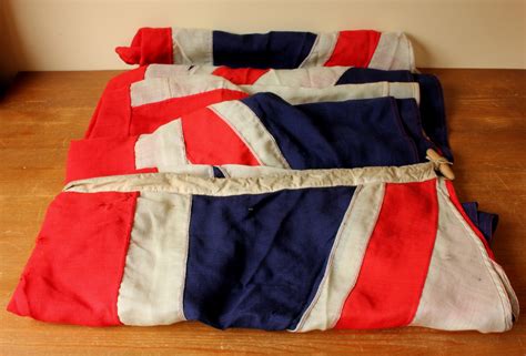 Original Vintage Union Jack. Large 8 1/2 ft Stitched Panel Flag. c1940.