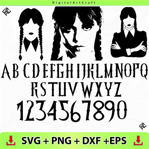 Wednesday Addams Font SVG PNG, Addams Family Font Svg, Cricu - Inspire ...