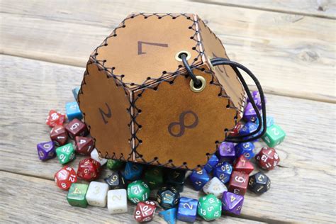 Laser cut and engraved leather D12 dice bag : r/lasercutting