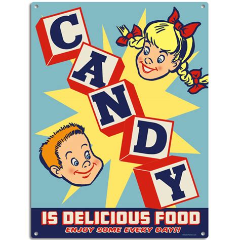 Candy Is Delicious Food Metal Sign Vintage Kids Candy Shop Ad Wall Decor 12 x 16 | eBay