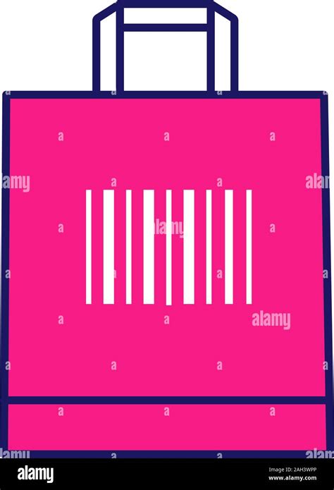 Shopping bag with barcode color icon. Retail. Merchandising. Using traditional linear barcodes ...