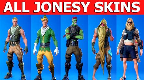 All Jonesy Skins in Fortnite (Season 1 - Season 15) *SKIN SHOWCASE* - YouTube