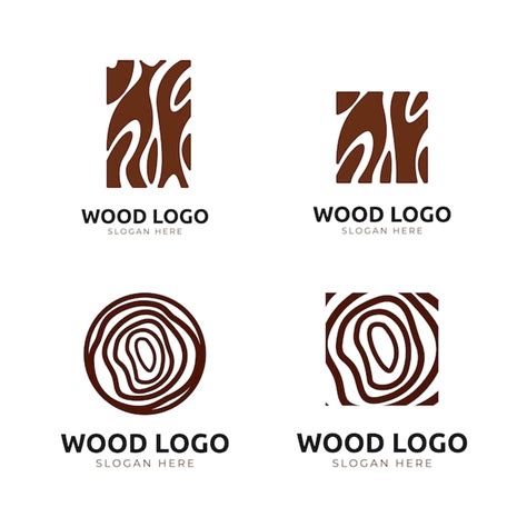 Premium Vector | Set of wood texture logo design