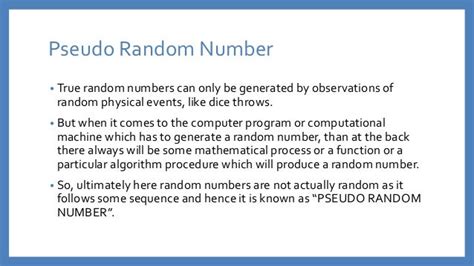 Pseudo Random Number