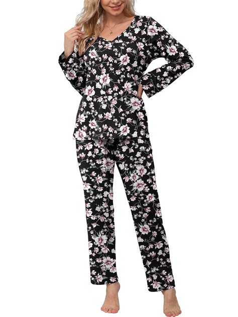 Anygrew Women's Pajamas Set Long Sleeve Shirts and Long Pants 2 Piece ...