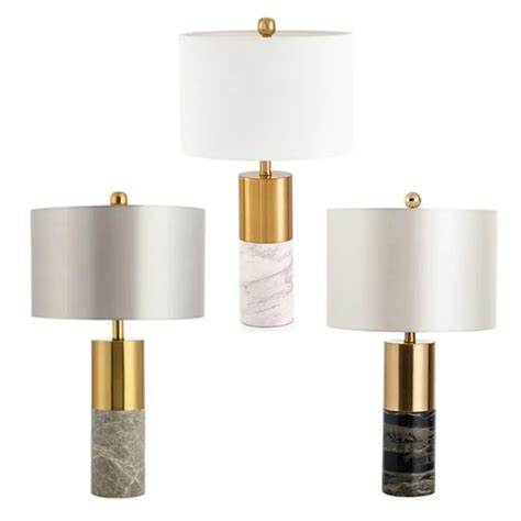 Luxury table lamps modern bedside lamp shade fabric night table lamps for bedroom living room ...