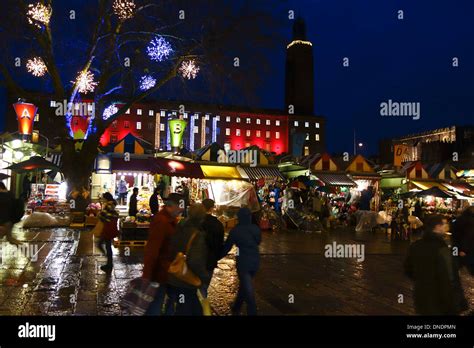 Night Norwich market Christmas England UK Stock Photo - Alamy