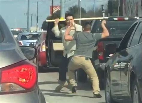 2 Texas men caught on video fighting with weapons during violent road ...